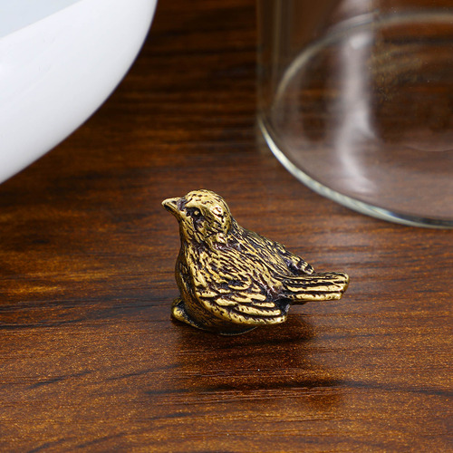 Retro Brass Statue Home Desktop Decoration Small Brass Bird