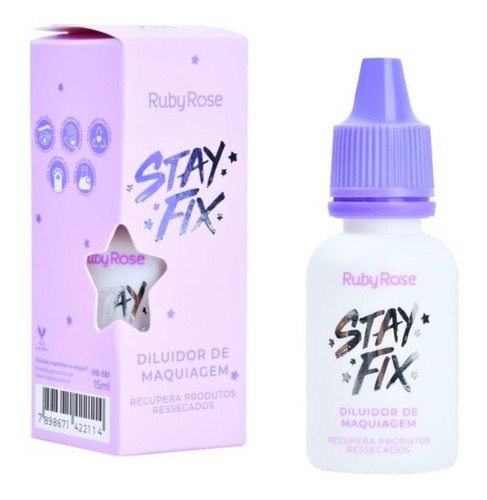 Diluidor De Maquiagem Ruby Rose Stay Fix Textura Leve 15ml