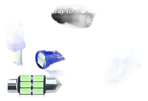 14 X Aqua Ice Blue Led Interior Domo Mapa Luz Paquete Kit Pa