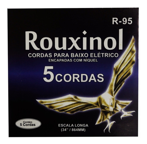 Jogo De Cordas Contra Baixo 5 Cordas R95 .043 Rouxinol