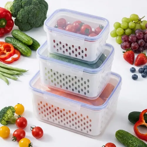 Set 3 Contenedores Herméticos Para Frutas Y Verduras