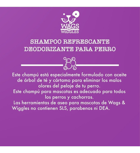 Shampoo Desodorante Refrescante Para Perro Wags & Wiggles