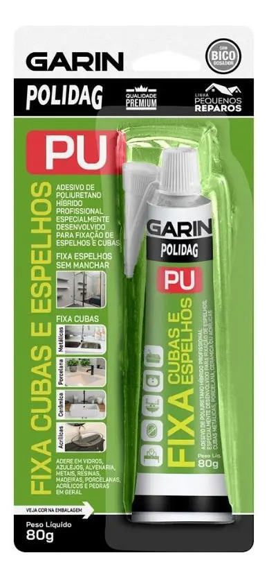 Fixa Espelho Fixa Cuba PU Preto Bisnaga 80g