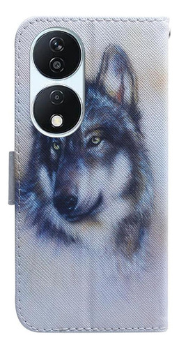 Funda Abatible For Honor X7b Pu Cartera De Cuero Pintado