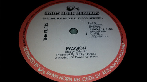 Flirts Passion Special Remixed Disco Version Vinilo Maxi 82