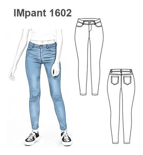 ( Moldes De Ropa)  Pantalon Jeans Niña 1602