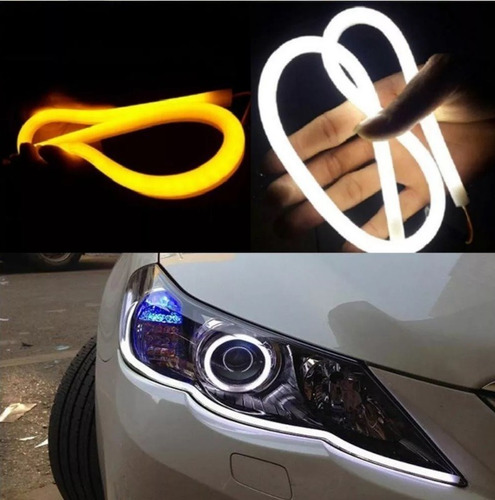 Par Fita Barra Led Drl 45cm Vw Up Tsi Com Seta Prova D'agua