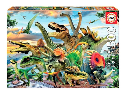 Imagen 1 de 2 de Rompecabezas Educa Borras Dinosaurios 40157 de 500 piezas