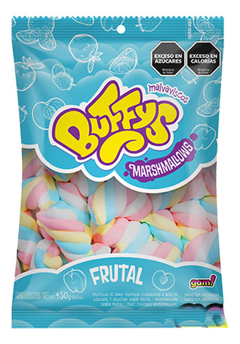 Buffys Malvaviscos Twister Frutal 450gr - Cioccolato Tienda