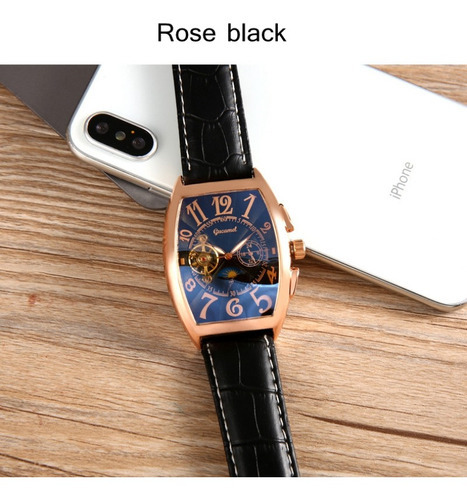 Reloj Mecánico Automático Gucamel Tourbillon Color del bisel Oro Color del fondo Blanco