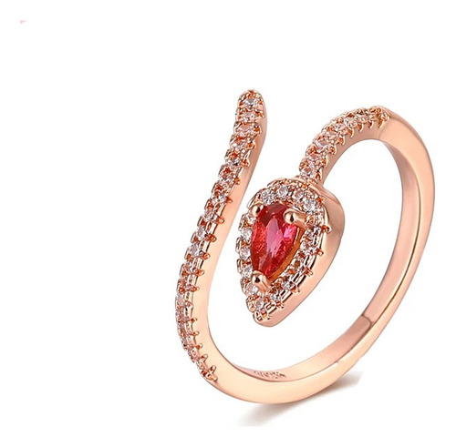 Anillo Mujer Ajustable Zircon Suizo Oro 18k. La Tienda 88 