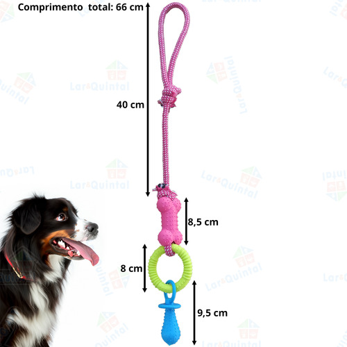 3 Brinquedos Para Cachorros Frango Boneco E Corda Com Guizo