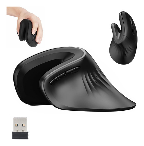 Ratón Inalámbrico Vertical Ergonómico Silencioso Bluetooth