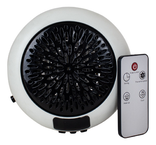 Calefactor Redondo Mini Con Display Con Control Blanco Gs