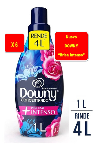 Suavizante Concentrado Nuevo Downy Brisa Fresca 1 Litro X 6 