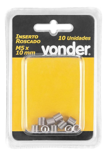 Inserto Roscado M5 X 10 Mm Com 10 Vonder