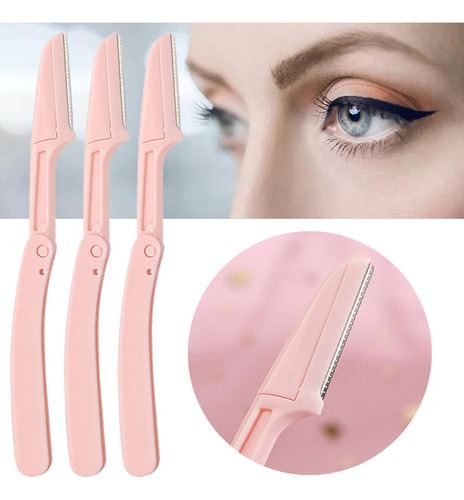 3 Peças Aparador De Sobrancelha Cor De Rosa Cor De Rosa