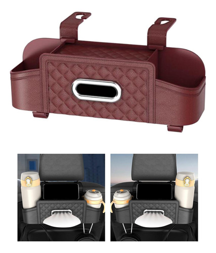 Organizador Para Asiento Trasero De Coche, Portavasos Rojo