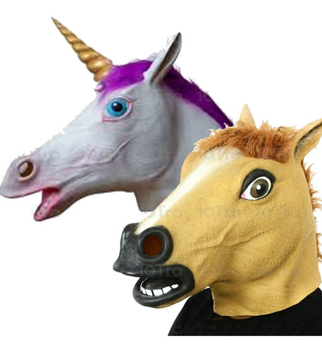 Combo Máscara Caballo Loco + Unicornio Originales De Latex