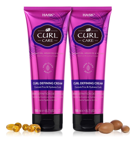 Hask Curl Care - Crema Definidora Para Rizos (2 Unidades)