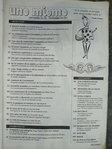 Imagen 2 de 3 de Uno Mismo Nº 113 * Noviembre 1992 *