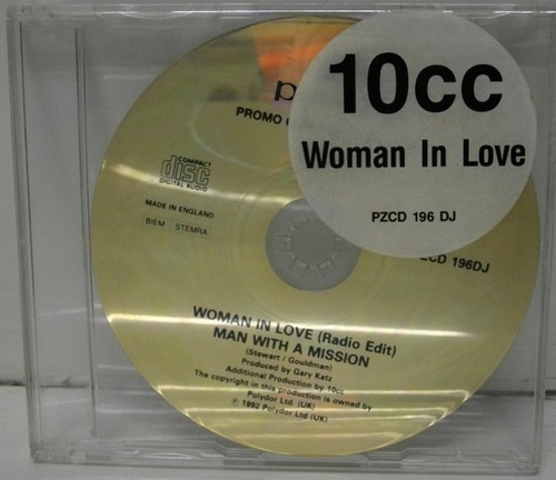 Cd Single 10 Cc Woman In Love Ed. Usa 1992 Raro Importado