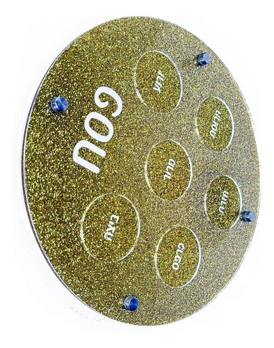 Keara Charola De Acrílico Para Pesaj Plato 30 Cm Dorado Oscuro