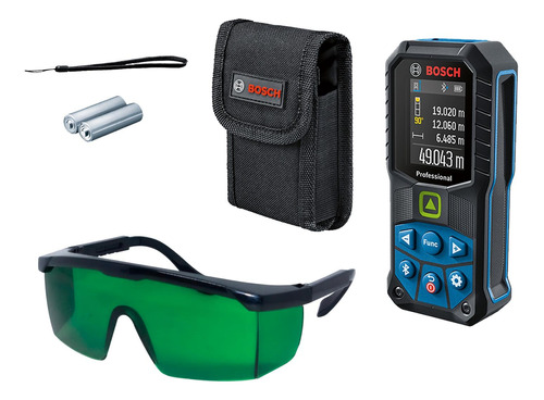 Medidor Láser Verde Bosch Glm 50-27 Cg Con Bluetooth + Gafas