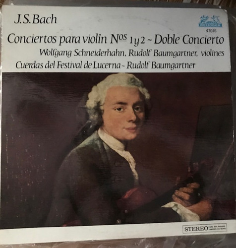 Vinilo J. S. Bach Conciertos Para Violin Nros 1 Y  2