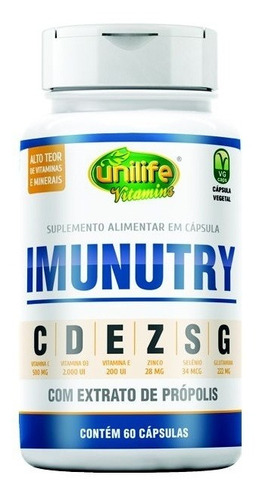 Kit 3 Imunutry Minerais+vitaminas C+d+e Unilife 60 Cápsulas Sabor Sem Sabor
