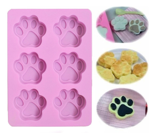 3 Pcs Paw Soap Ice Cream Chocolate Cake Silicone Mold