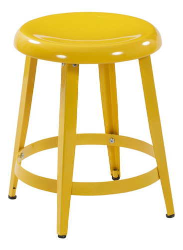 Taburete Banquito Banco Metalico Bajo Colores Color Amarillo