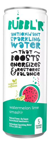Bubbl'r Antioxidant Aparkling Water Watermelon Lime 6 Pz