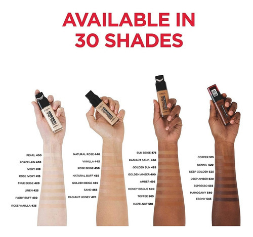 Base de maquillaje L'Oréal Paris Infallible Infalible tono 410 ivory - 30mL