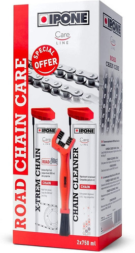 Kit De Limpieza Y Lubricante Cadena Ipone Con Cepillo Motos