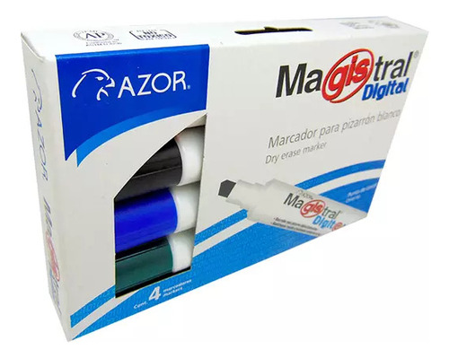 Marcador Magistral Digital Punta Cincel 6 Mm Con 4 Pzas Surtidas