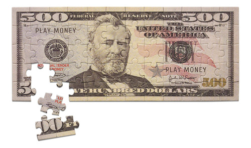 Mini Copy Play Money $500 Dollar Bill Jigsaw Puzzle. Ideal P