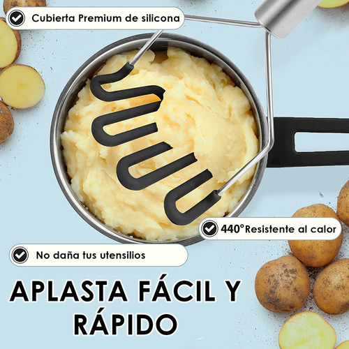 Machacador De Papas Acero Inoxidable Con Revestimiento Negro