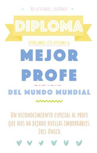 Regalo Profesores Cuaderno De Notas Diploma Al Mejor Profe D