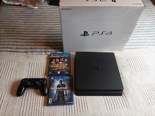 Ps4 Slim 500 Gigas + 1 Joystick + 3 Juegos Físicos