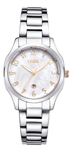 Reloj Loix L1261  Para Mujer Plateado Con Dorado