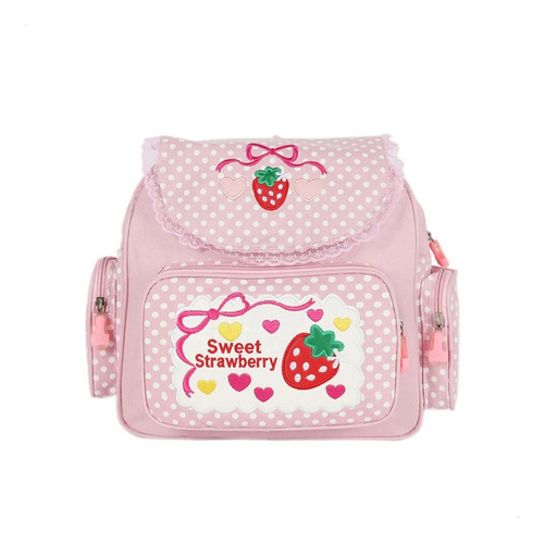Mochilas Escolares Niña Mujer Infantil Reforzada A Lunares Color Rosa