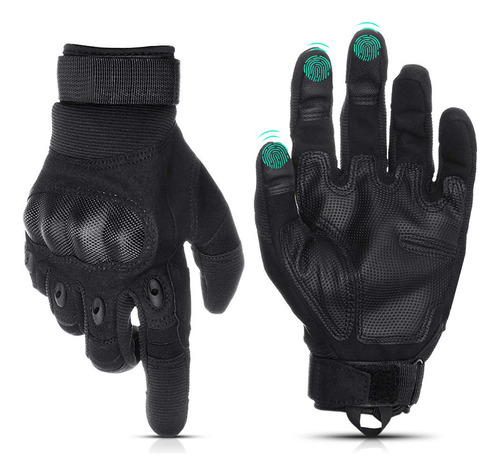 Guantes Carbon Fibra Táctico Apto Pantalla Táctil Para Moto