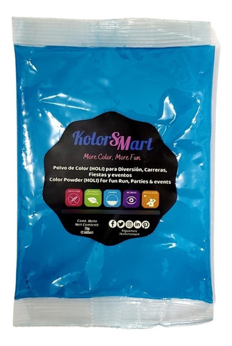 Kolorsmart Polvo De Color Holi - Bolsa De 75gms (color Azul) Azul