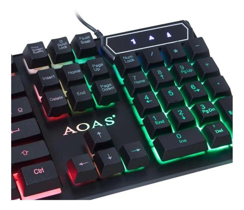 Imagen 2 de 2 de Kit de teclado y mouse gamer Aoas M-300 Inglés de color negro