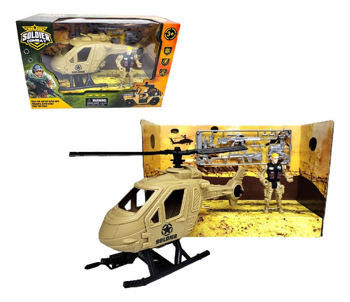 Playset Militar Soldado Helicoptero Con Accesorios ELG 55063