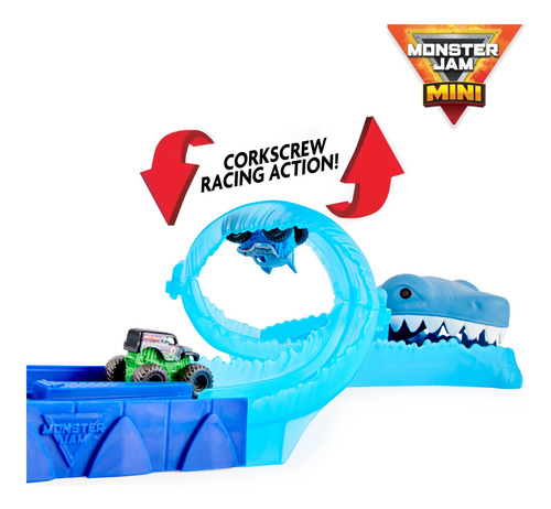 Mini Megalodon Race And Chomp Playset Con 2 Camiones 187
