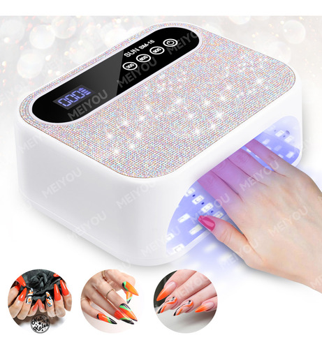Lámpara de Uñas MEIYOU 168W 42 UV LED 4 Ajustes de Temporizador y Pantalla LCD Lámpara de gel de Curado Portátil más Rápido