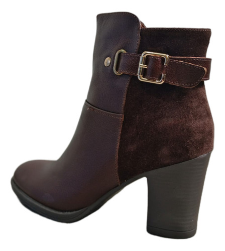 Botin Cuero Mujer Bruno Rossi Bb080 Cafe Elch Brown Gamusino