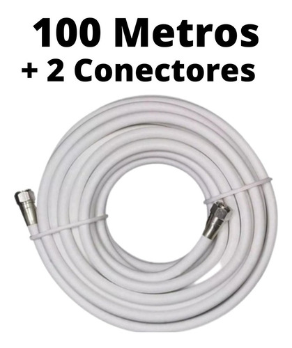 Rollo 100 Metros Cable Coaxial Rg6 Blanco, Inter, Movistar